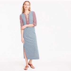 J. Crew Striped Lace Up Maxi Dress